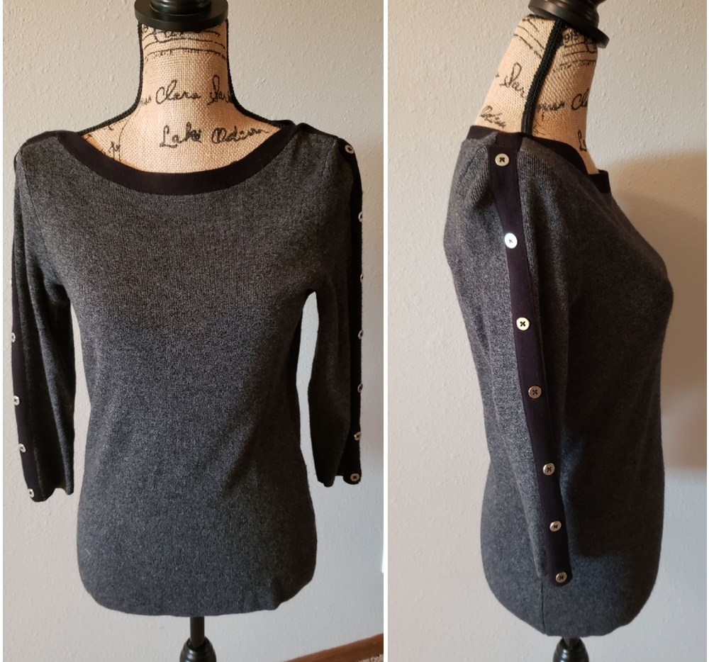 Gray and black sweater
